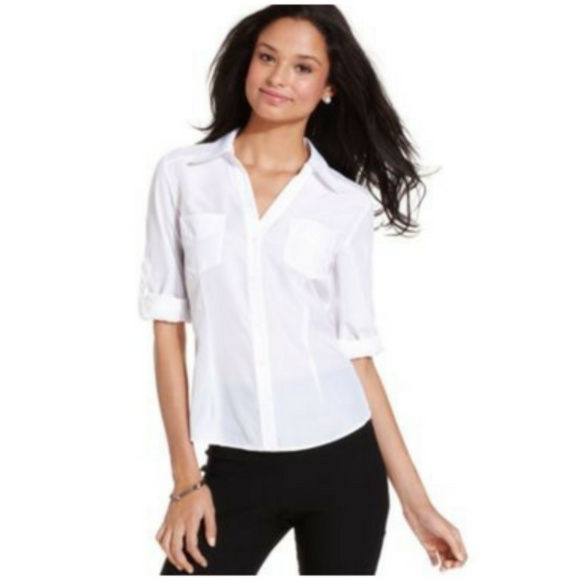 BCX Tops - BCX V Neck Slim Fit Button Down
